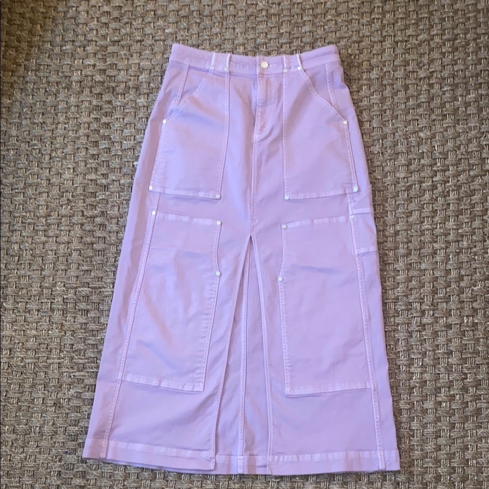 Pilcro at Anthropologie Lavender Denim Maxi Skirt sz 10